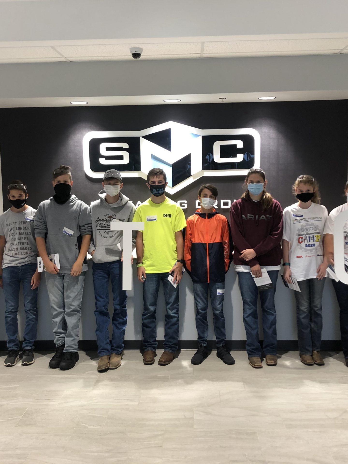 Students in front of SMC sign