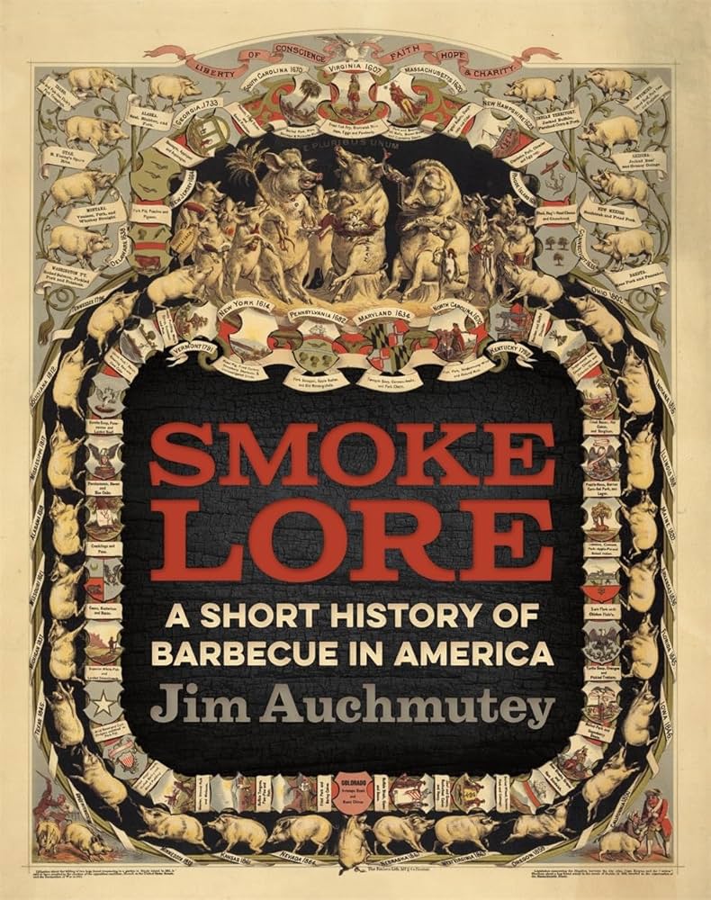 Clickable image of the book cover for "Smokelore [electronic resource] : A short history of barbecue in America," by Jim Auchmutey. Click the image to be taken to the OTC Library catalog entry for this item.