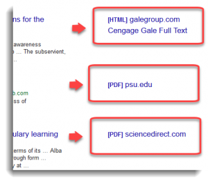 Google scholar full text links right side